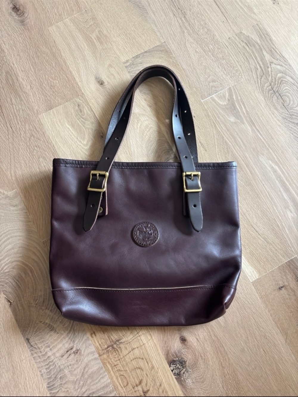 Leather Tote Bag in Dark Brown